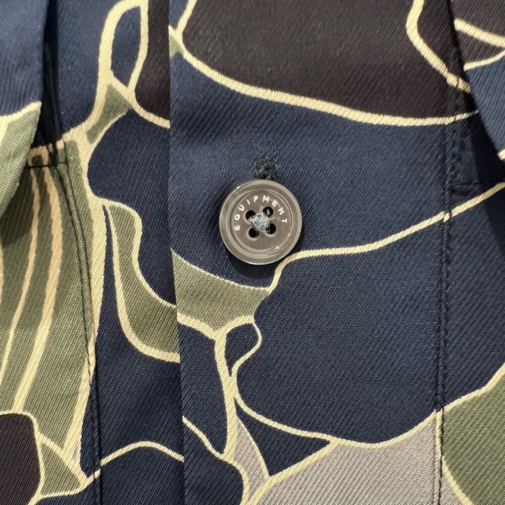 Equipment Original Camp-Collar Blue Gray Green Button Down Twill Shirt size XXS - Picture 10 of 11